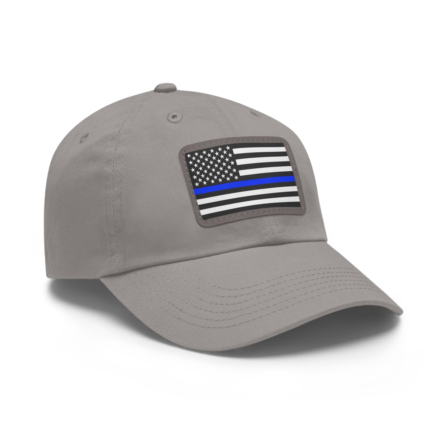 Thin Blue Line Hat with Leather Patch (Rectangle)