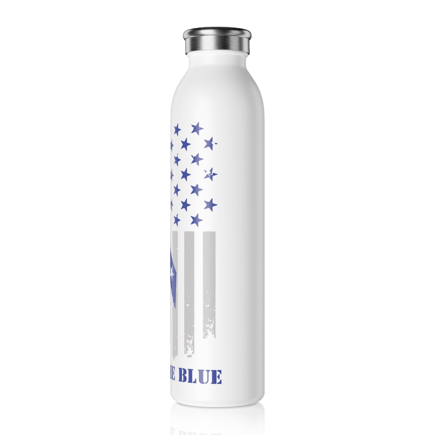 Back the Blue Thin Water Bottle