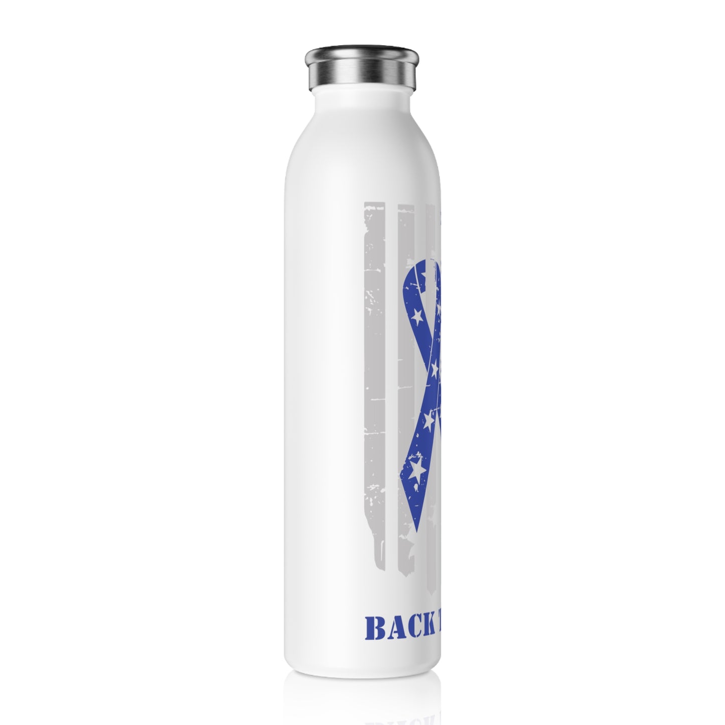 Back the Blue Thin Water Bottle