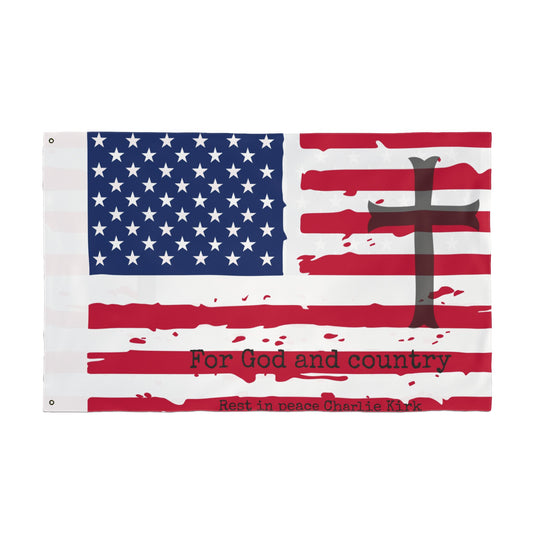 Patriotic Double Sided Flag, Memorial Flag, Outdoor Decoration, God and Country Flag, American Flag, Veteran Tribute