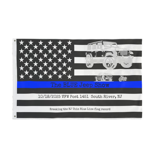 LEO Double-Sided Flag, JEEP Show Flag, Thin Blue Line Flag, Law Enforcement Tribute, Outdoor Décor, Flag for Celebrations