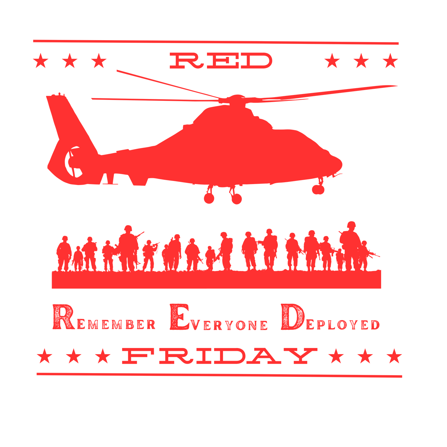Remember Everyone Deployed Friday Shirt, RED Shirt, Military Support Shirt
